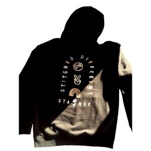 Stance blk hooded womens sweatshirt w/pocket sz M grunge emo skater trendy